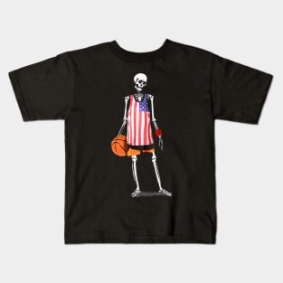 American Death Skeleton Halloween print Kids T-Shirt